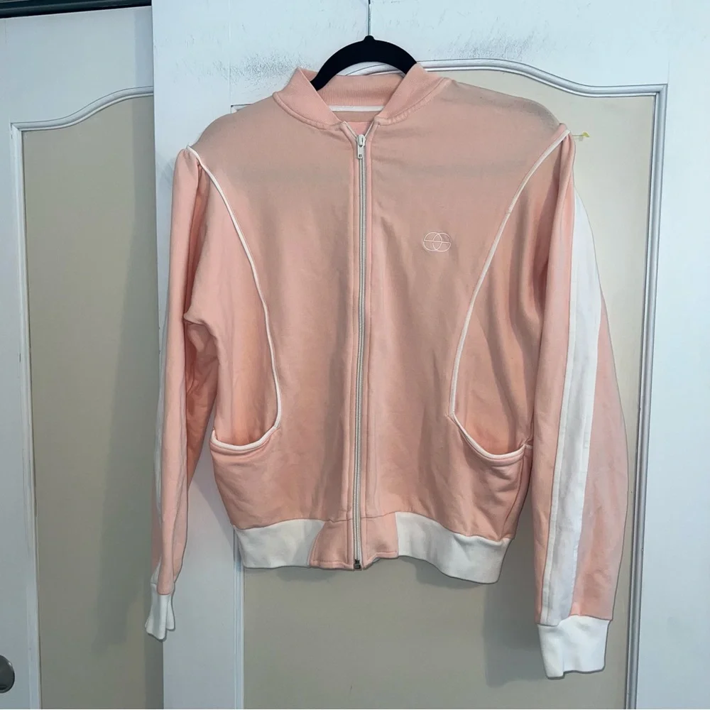 Vintage Stussy Y2K Baby Pink Full Zip Lightweight Jacket Size: Large